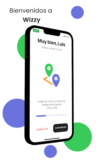 Android application Wizzy - Crea rutas con tus ami screenshort