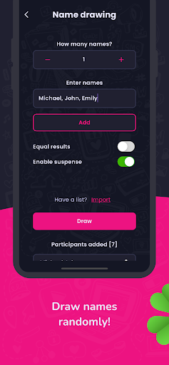 Random name picker for raffles Screenshot 2 - AppWisp.com