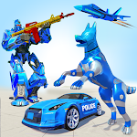 Cover Image of ダウンロード Police Dog Transform Car Robot Shooting Robot Game 2.9 APK