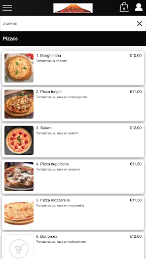 Android application Pizzeria Etna screenshort