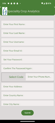 Android application Speciality Crop Analytics screenshort