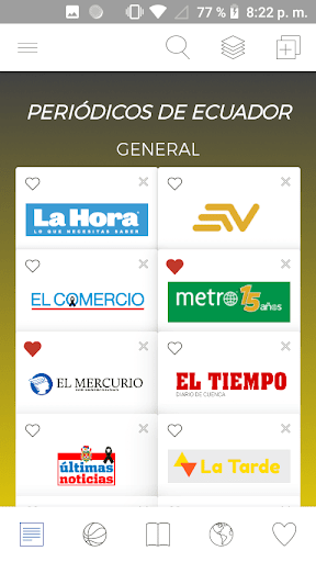 Android application Periódicos Ecuatorianos screenshort