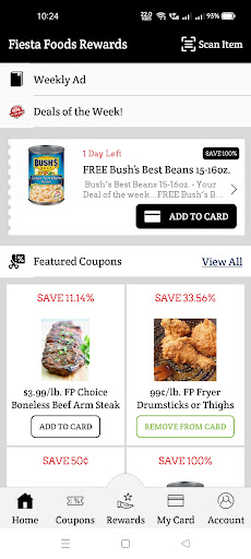 Android application Fiesta Foods Rewards screenshort