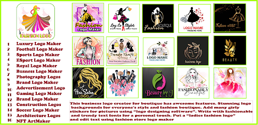 Android application Fashion Logo - Designs Creator screenshort