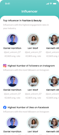 Hoopler: Influencer and Review Screen 3