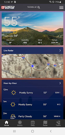 Screenshot of KOLD First Alert Weather