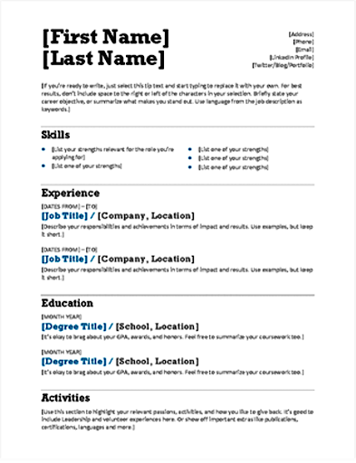 Job Resume Templates Screen 3