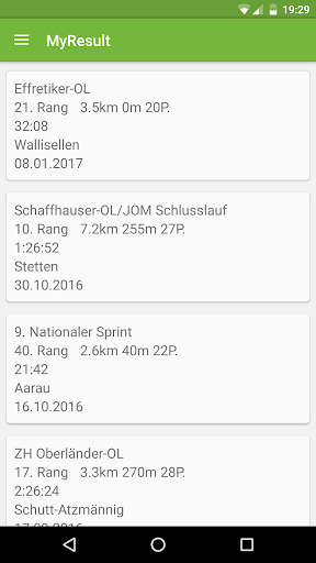 Android application MyResult screenshort