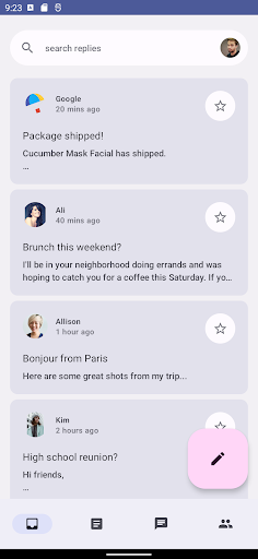 Android application Reply Sample screenshort