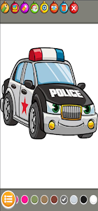 cars coloring book for police