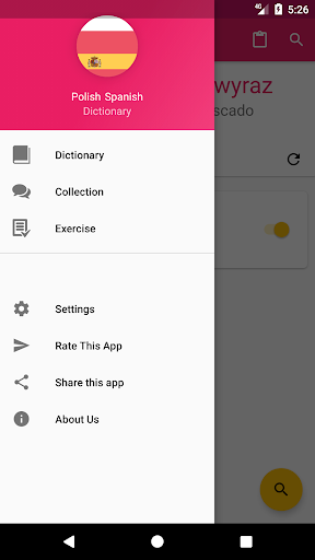 Android application Polish Spanish Dictionary screenshort