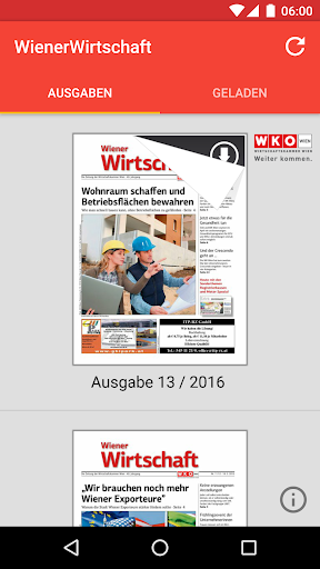 Android application Wiener Wirtschaft screenshort