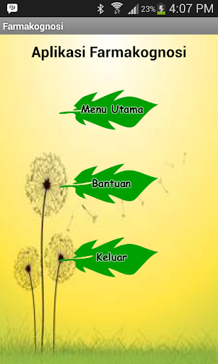 Android application Farmakognosi screenshort