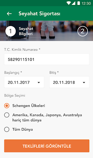 Android application Doğa Sigorta screenshort