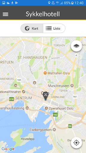 Android application Sykkelhotell Oslo screenshort