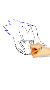 How to draw Sasuke