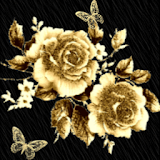 Gold Flowers With Butterfly Li icon