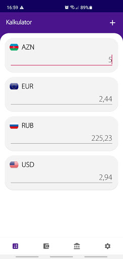 Android application AzeRates - Valyuta konvertoru screenshort