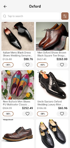 Men’s Shoes Shopping App Screen 2