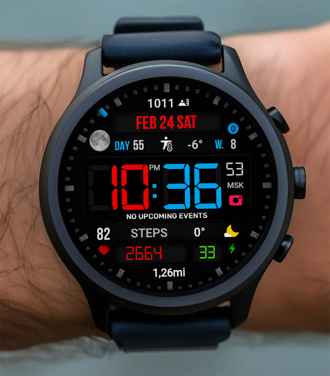 Digital Mod Black watchface - New - (Android)