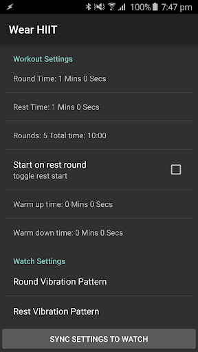 Wear HIIT Screen 2