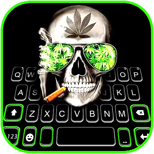 Weed Glasses Skull Keyboard Th logo