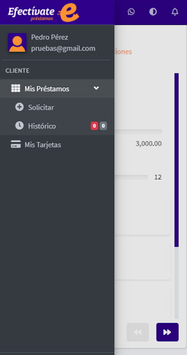 Efectívate Préstamos Screen 2