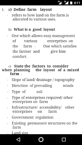 Android application Agriculture Form 1-4 Notes Q&A screenshort
