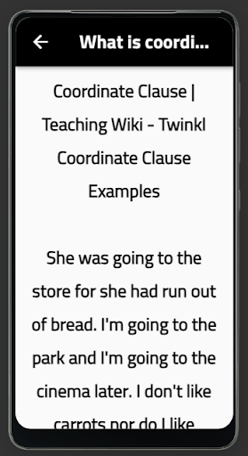 Android application coordinate clauses screenshort