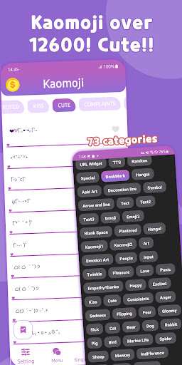 Android application Kaomoji - Kawaii Cute Emoticon screenshort