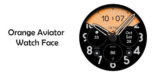 Android application Orange Aviator Watch Face screenshort