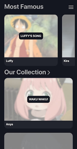 Android application Anime Sound and Video Board screenshort