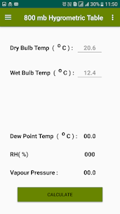 Dew Point Humidity Calculator Screenshot