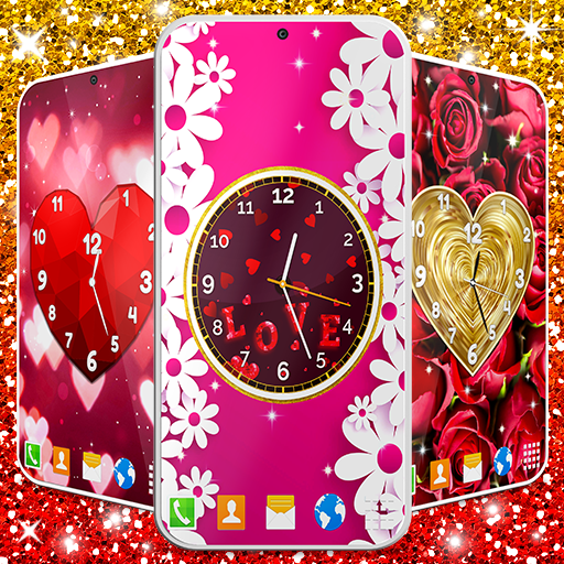 Love Hearts Clock Wallpaper  Icon