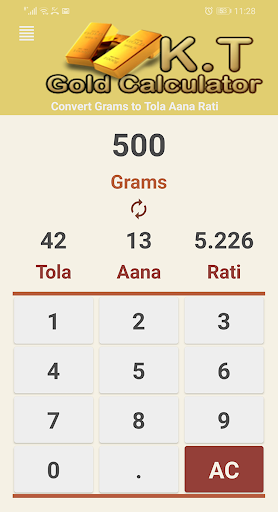 KT Gold Calculator Screenshot 4 - AppWisp.com