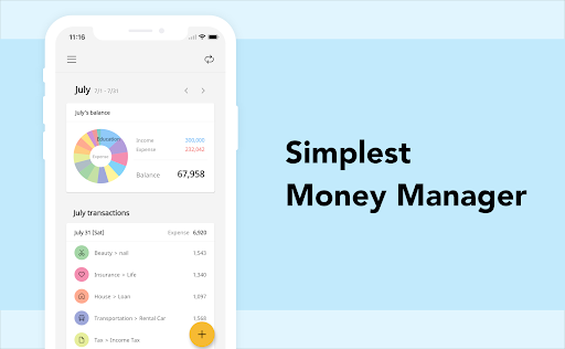 Android application Simple Money Manager ・ Simple screenshort