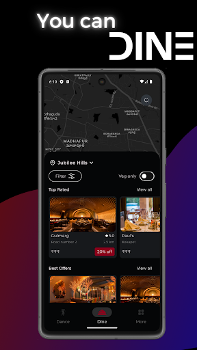 Android application Dine and Dance screenshort