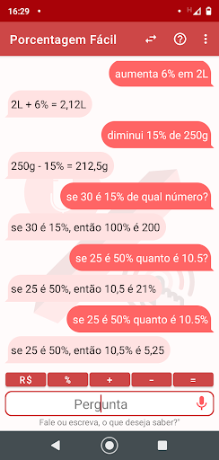Android application Porcentagem Fácil screenshort