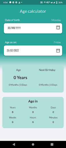 Simple Age Calculator Screen 3