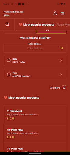 Frankies Chicken and Pizza Screen 3