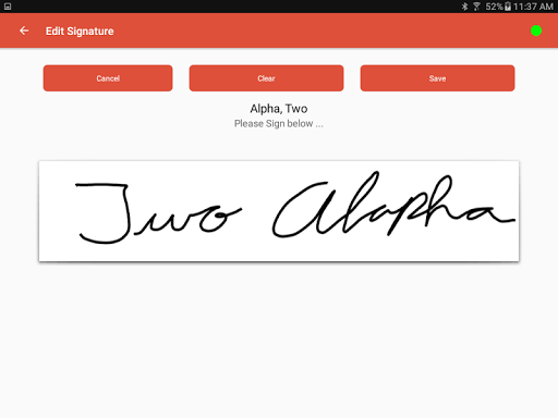 Android application Signature Ace screenshort