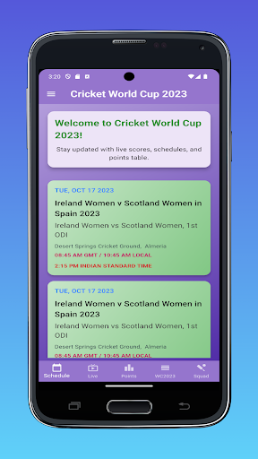 Android application Live Cricket Score screenshort