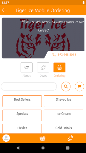 Tiger Ice Mobile Ordering