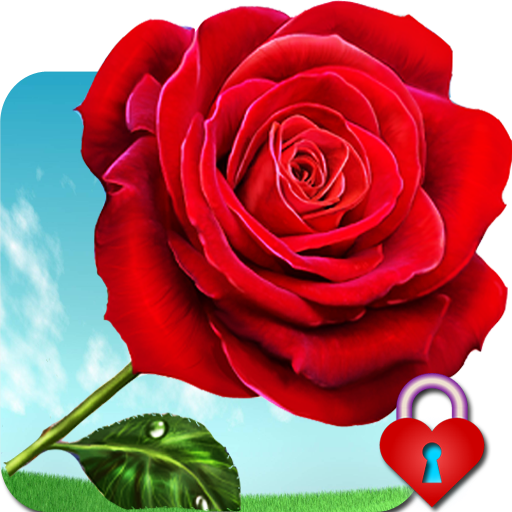 Red Rose Heart Pin Lock Screen