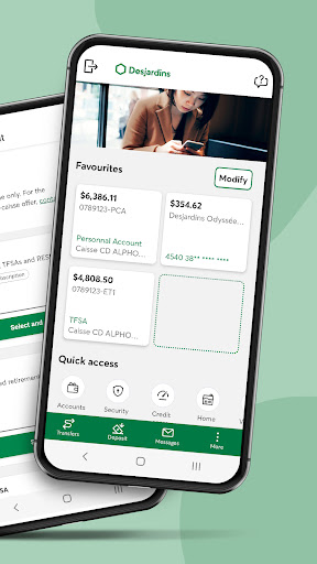 Desjardins mobile services Screen 2