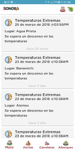 Android application Sonora Protege screenshort