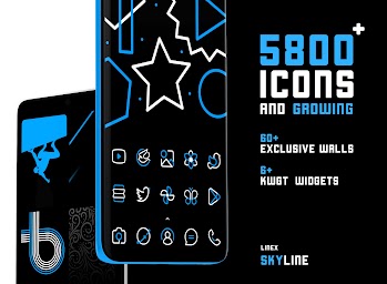SkyLine Icon Pack : LineX Blue