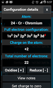 Snímek obrazovky Electron Config Pro