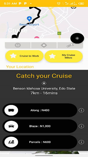 Cruise App Screen 3