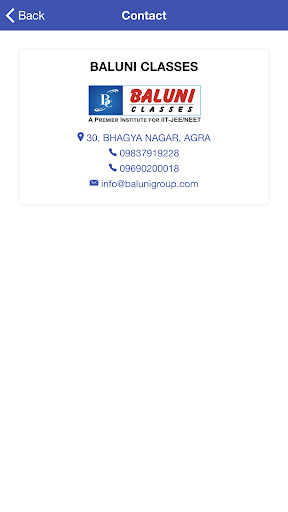 Android application Baluni Classes Agra screenshort